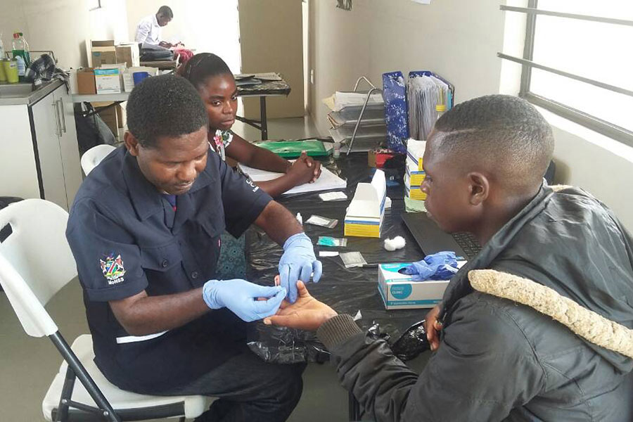 RDT-malaria-testing-at-E8-Katwitwi-Clinic